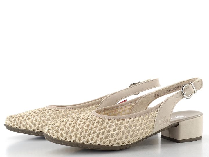 Rieker síťované lodičky s volnou patou crema 47060-60
