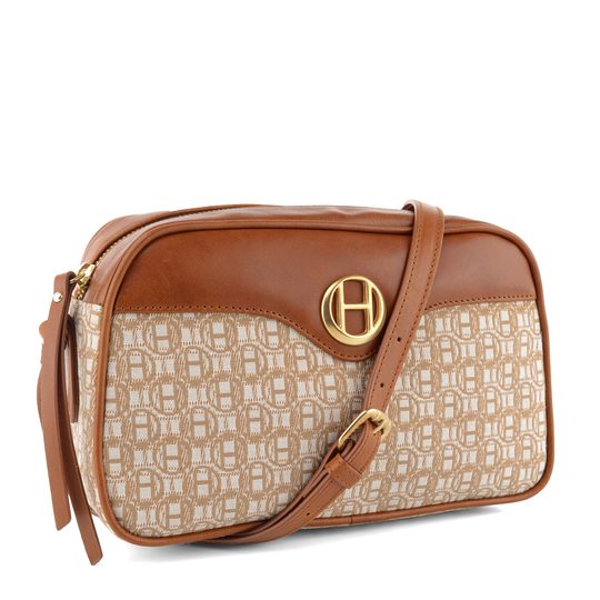 Hispanitas crossbody kabelka vytkávaná hnědá BI00858