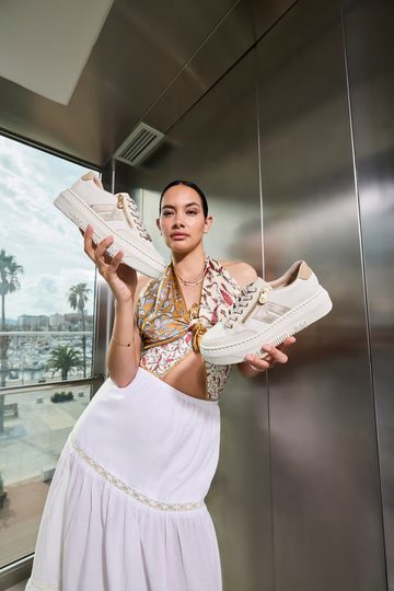 Rieker Sport tenisky na platforme béžové M1912-80