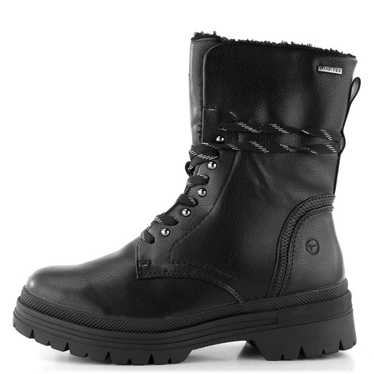 Tamaris hladká šnurovacia členková obuv Black 1-26295-29