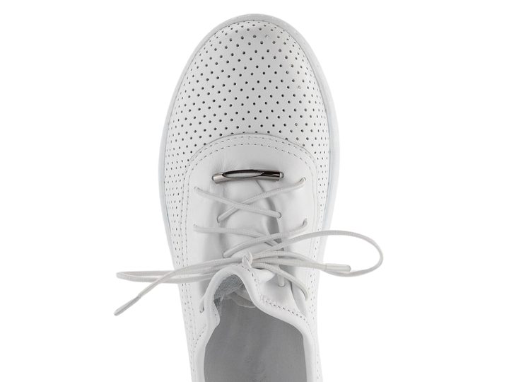 Looke kožené perforované polobotky Leonore White L1051_03