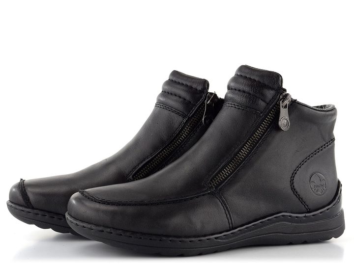 Rieker dvouzipový kotník černý 48999-00