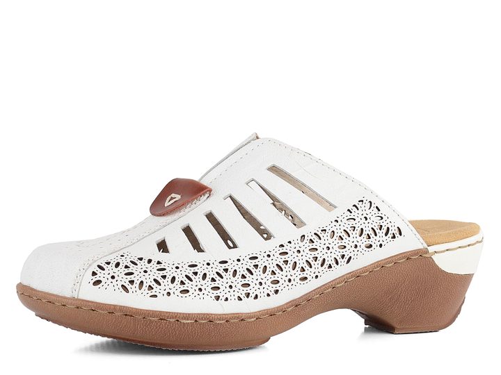 Rieker bílé pantofle nazouváky 68781-80