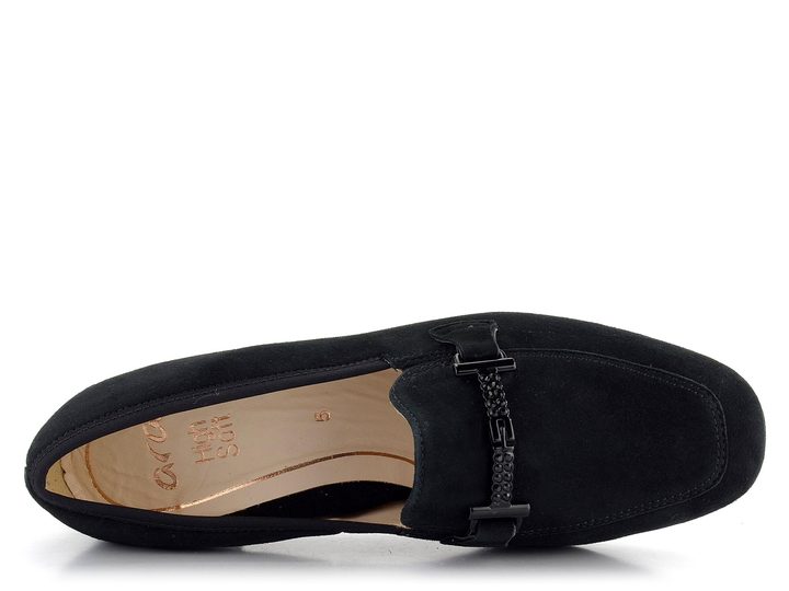 Ara širší semišové lodičky Graz Black 12-20406-01