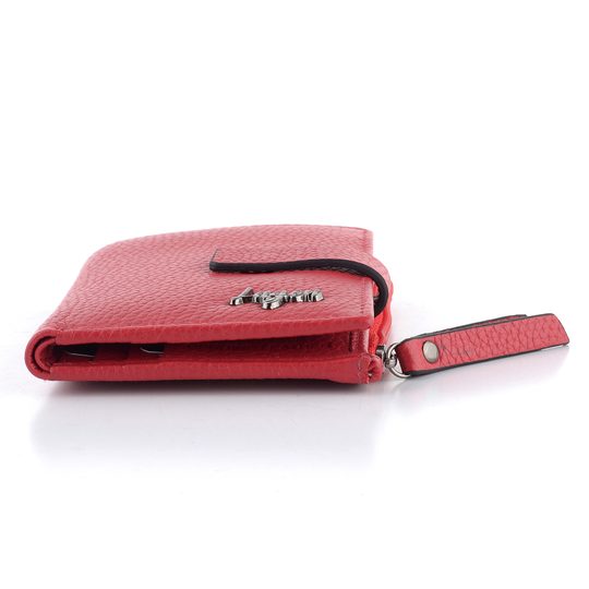 Kožená menší peněženka se zápinkou červená LG059