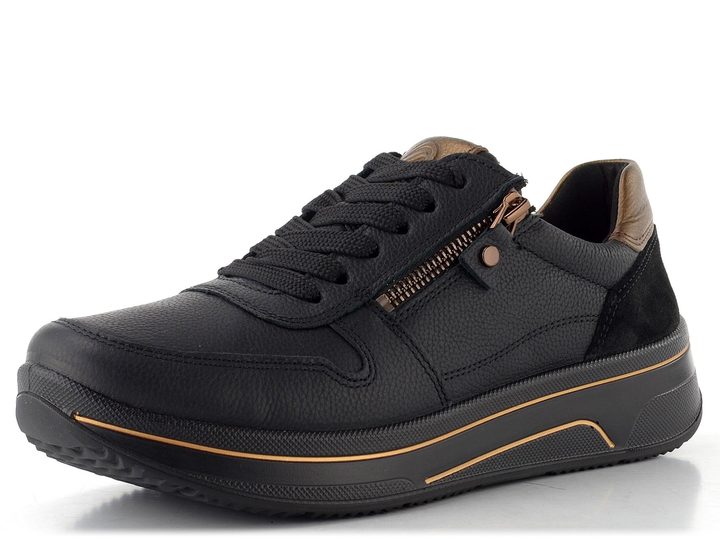 Ara širší tenisky Sapporo Schwarz/Marrone 12-27540-01