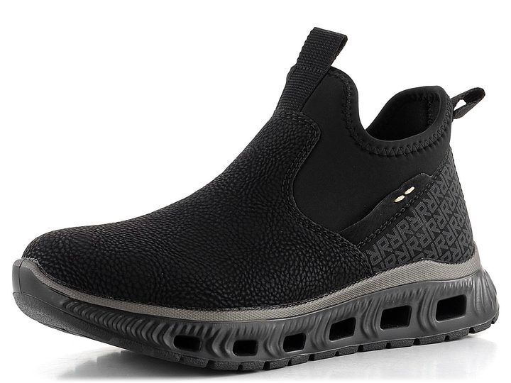 Rieker nazúvacia nízka členková obuv čierna M6053-00