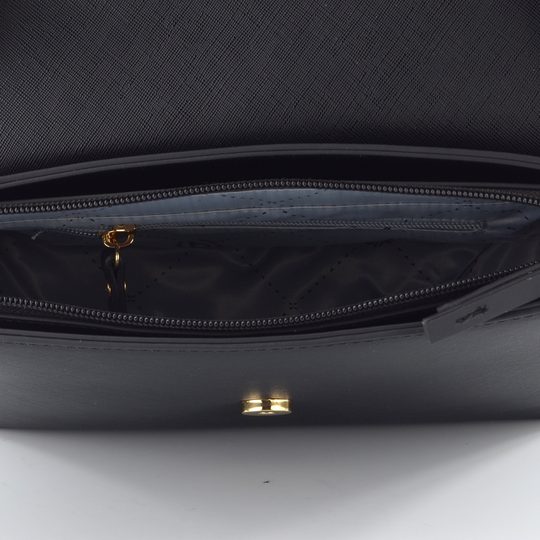 Bugatti crossbody kabelka s klopou Ella Black Saffiano 496628S01