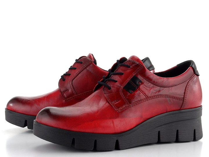 Barton polobotky na klínu červené 24-2548