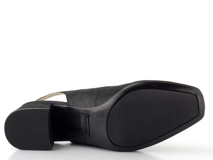 Caprice lodičky s volnou patou black metallic 9-29500-42