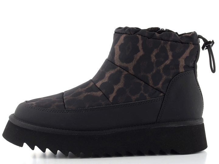 Tamaris prošívaný kotník na platformě black/leopard 1-26810-45