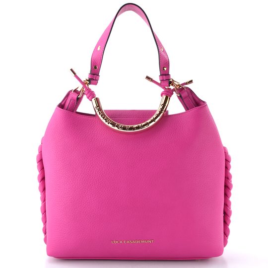 Lola Casademunt shopper kabelka s kovovým madlem fuchsia LS2604019