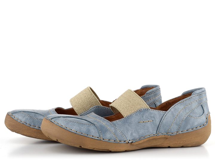 Josef Seibel baleríny s pružinkou na nártu jeans modré 59689258