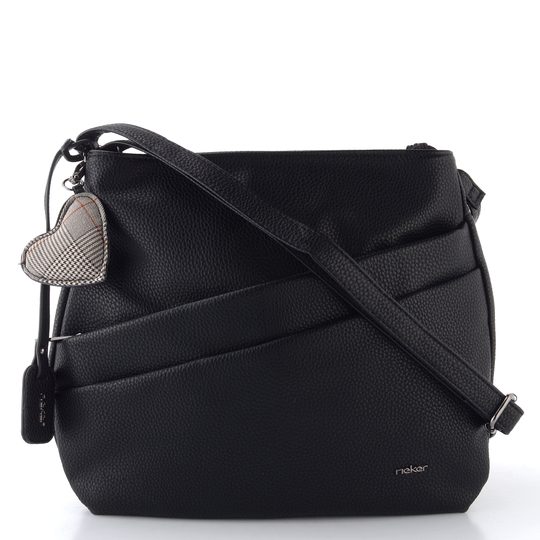 Rieker crossbody kabelka čierna so srdcom H1005-02