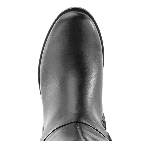 Barton široké černé kozačky s přezkou 12720