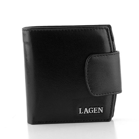 Kožená menší peněženka se zápinkou Black 50465