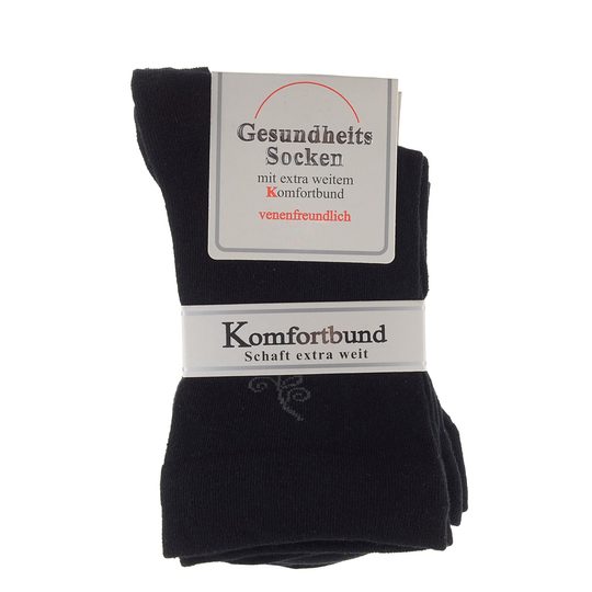 Dámské černé ponožky se zdravotním lemem 3 páry