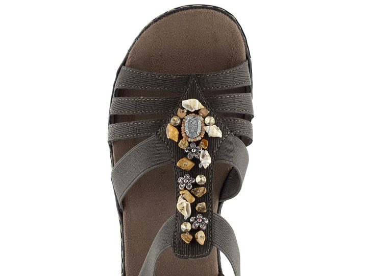 Rieker šedé sandále na kline 62949-45