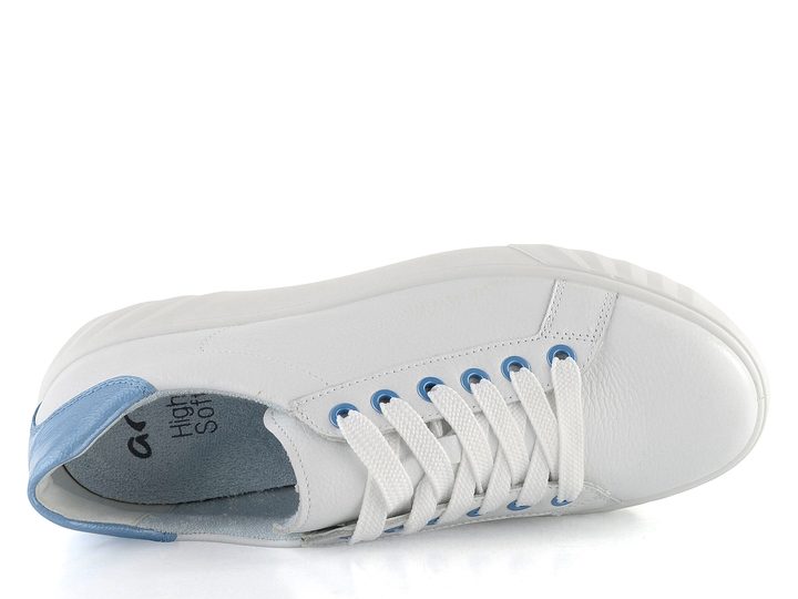 Ara širší polobotky na platformě Monaco Weiss/Azzuro 12-46523-95