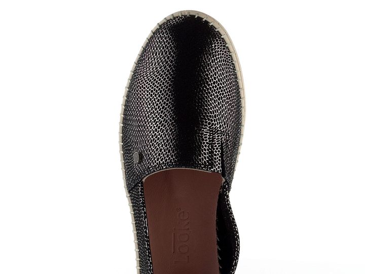 Looke kožené mokasíny Lydia černé se vzorem L0852_28