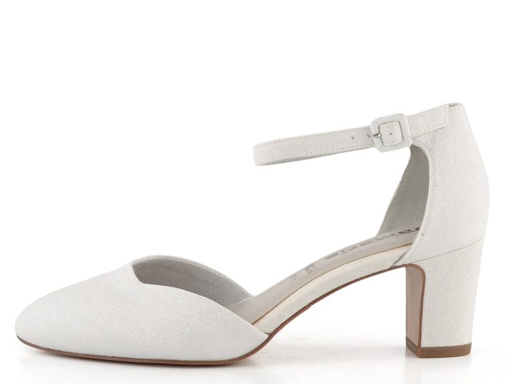 Tamaris bílé lodičky s kotníkovým páskem White Glam 1-24432-41