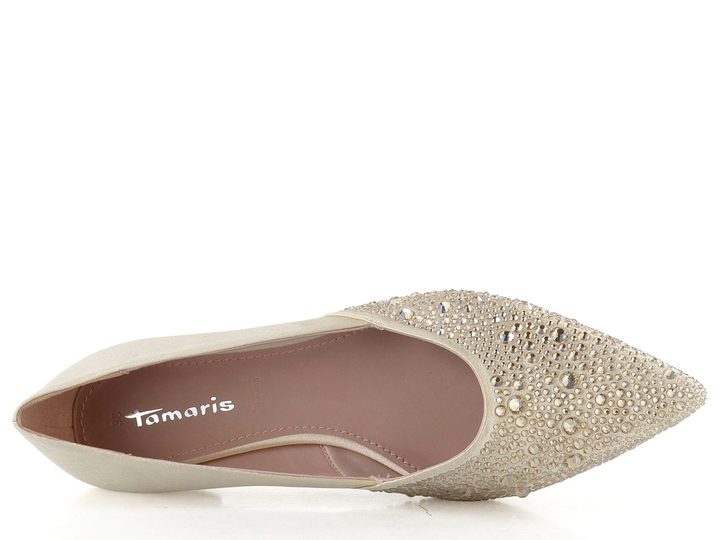 Tamaris špičaté textilní baleríny pearl 1-22156-46