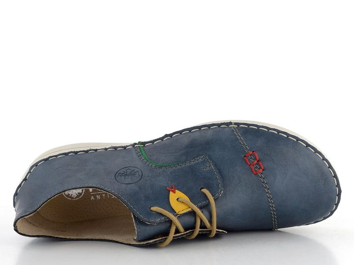 Rieker modré šněrovací polobotky s barevnými doplňky 52528-14