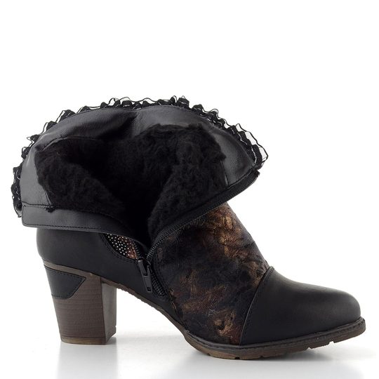 Rieker kotník na podpatku schwarz/antique-spark/schwarz-antik 96064-90