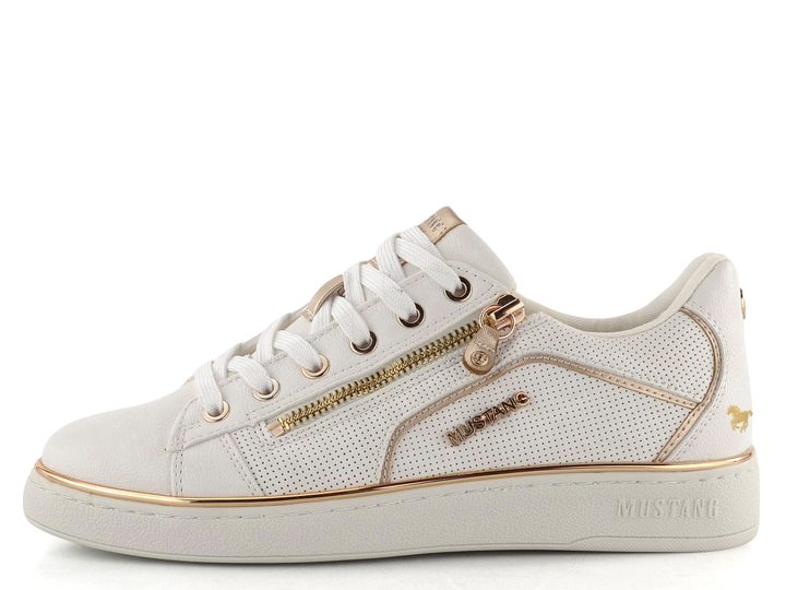 Mustang tenisky se zipem weiss/gold 1300-312-111