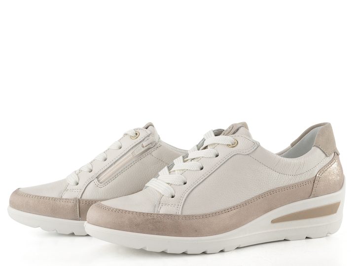 Ara širší šněrovací polobotky na klínu Zürich shell/cream/beach 12-50601-09
