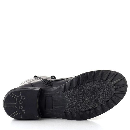 Creator šněrovací kotník se zipem Siviglia Black+Red IB 18268