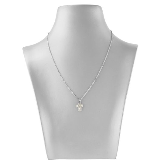 Náhrdelník křížek z drobných šatonků Preciosa Crystal