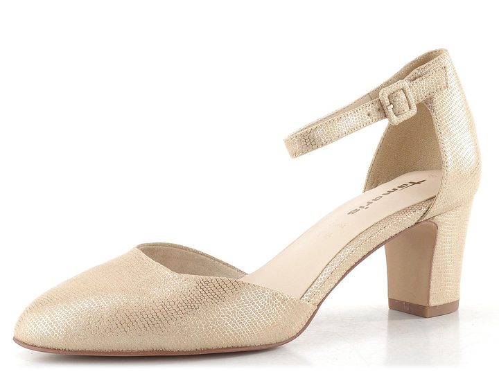 Tamaris lodičky s kotníkovým páskem gold structure 1-24412-41