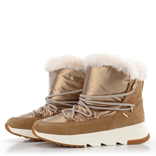 Geox kotník s kožešinkou a membránou Falena ABX tobacco D16HXC02285C6777