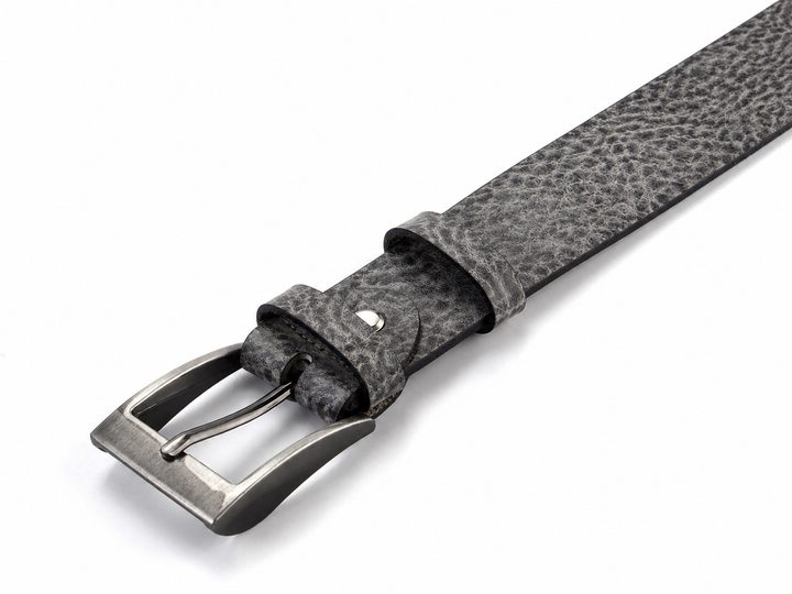 Šedý kožený opasok 38 mm
