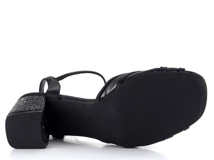 Menbur společenské sandály se zdobeným podpatkem Negro 25796