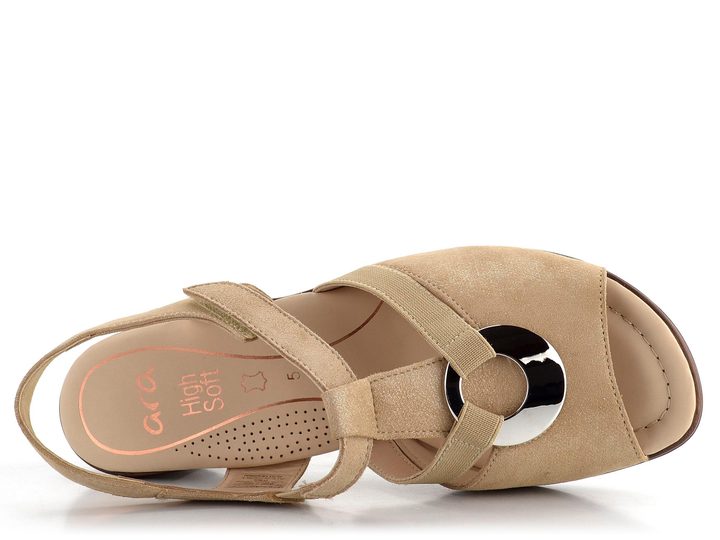 Ara dámské sandály na podpatku Lugano béžové 12-35730-05