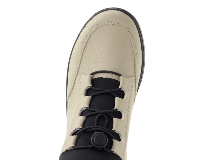 Rieker kotník s pružným šněrováním crema/schwarz Z0065-60