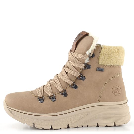 Rieker členková obuv s membránou na platforme béžová 48034-20
