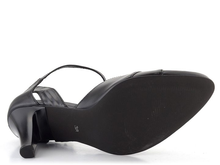 Barton lodičky kožené černé s páskem kolem nohy 3515-1