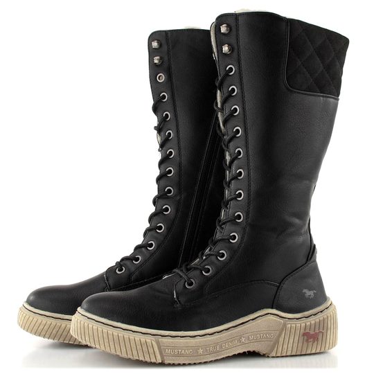 Mustang šnurovacie čižmy čierne 1436-603-009