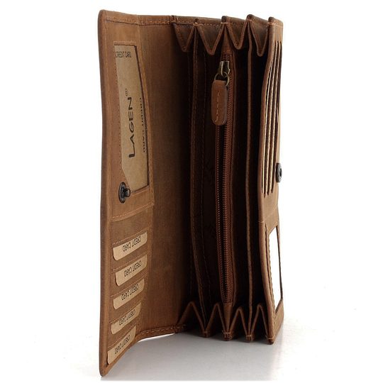 Lagen dámská peněženka ze zabroušené kůže hnědá 66-102