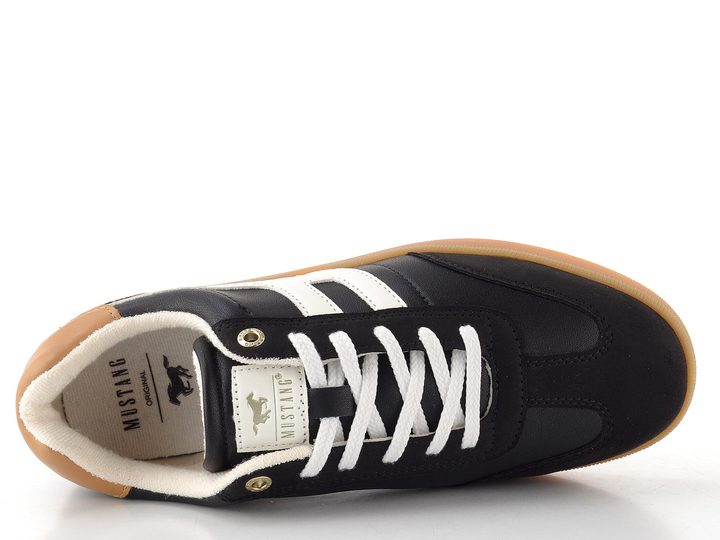 Mustang šněrovací tenisky black/white 26M0512001