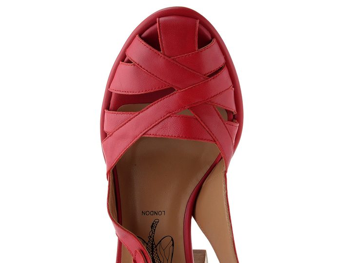 Fly London sandály na podpatku červené P145448002