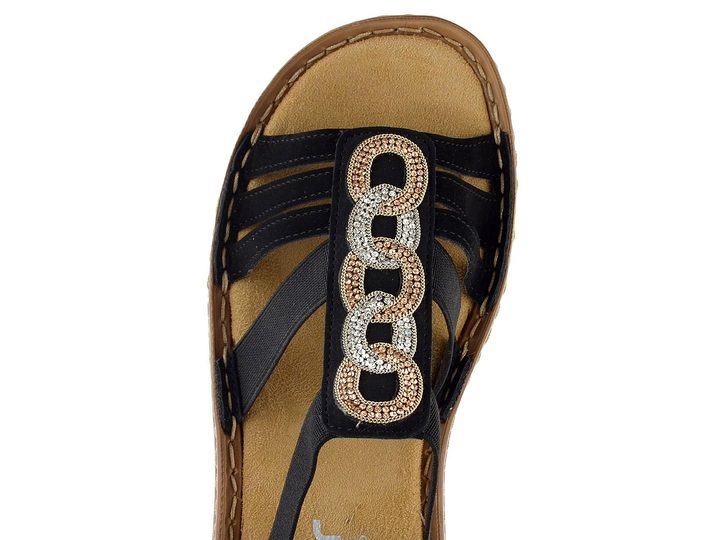 Rieker černé sandály s gumičkami V2870-00