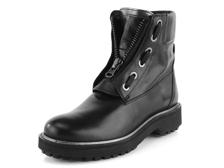 Geox členkové topánky hladké so zipsom čierne D84ACA043BN