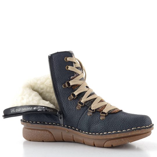 Rieker šněrovací kotník s nápletem modrý 73343-15