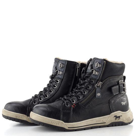 Mustang šněrovací kotník black 15M0092001