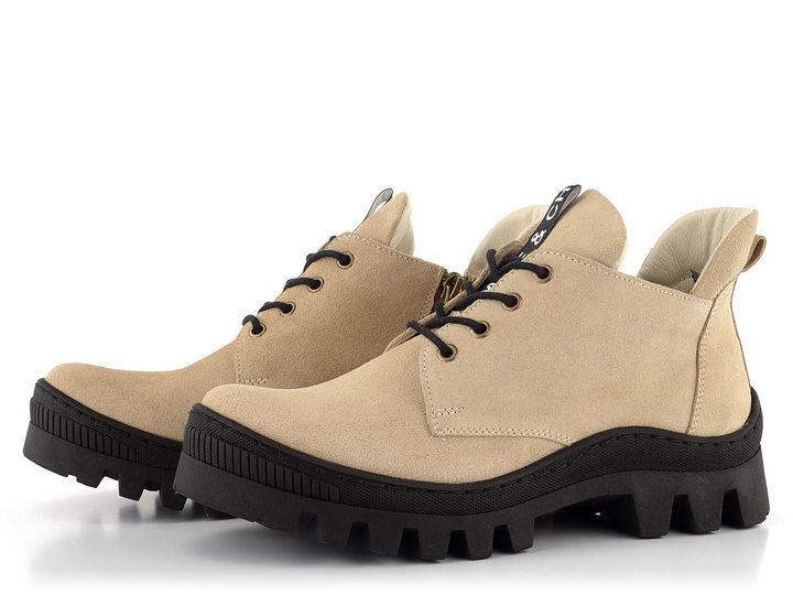 Barton semišové polobotky béžové 2233