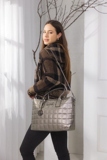 Remonte metalická shopper kabelka altsilber Q0722-90
